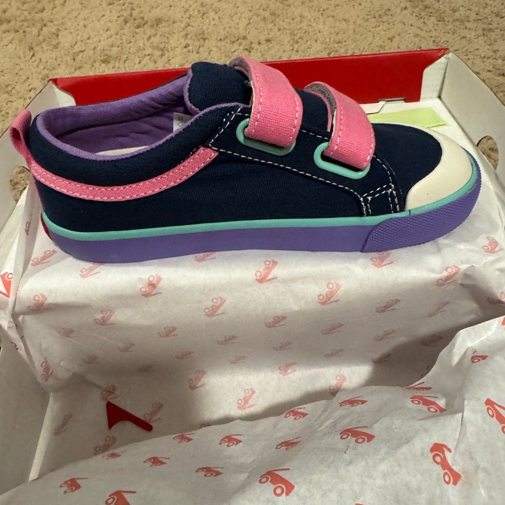 See Kai Run Navy and Pink Kids Sneakers